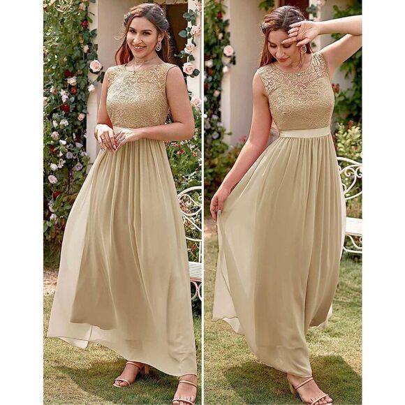 NEW Lace Bridesmaid Dress Sleeveless Maxi 3X - Picture 3 of 5